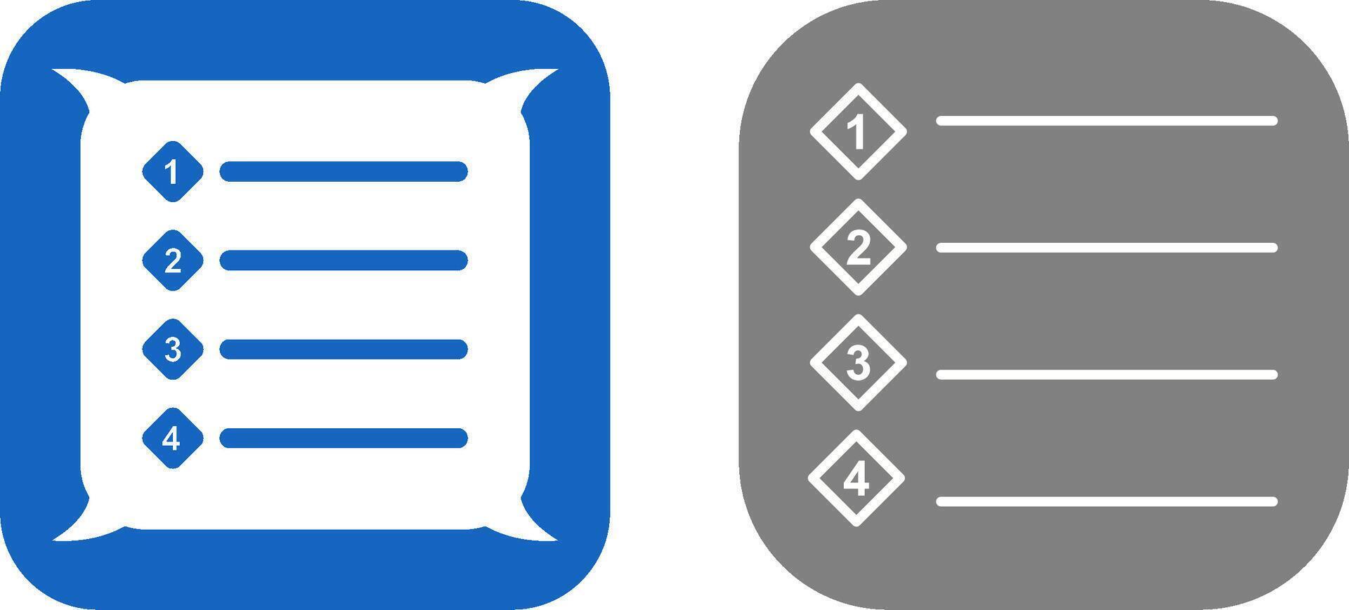 Unique Numbered list Icon Design vector