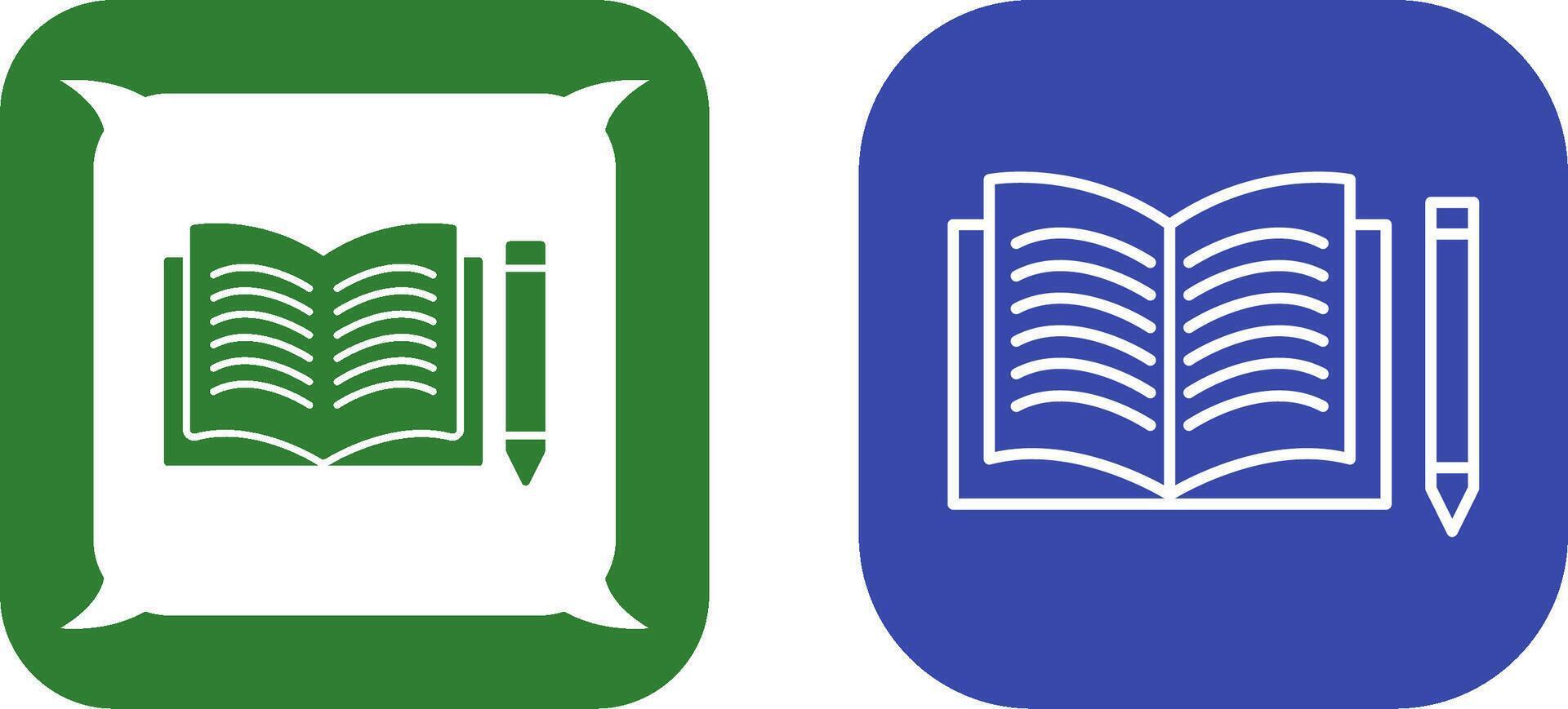 Unique Pencil and Book Icon Design vector