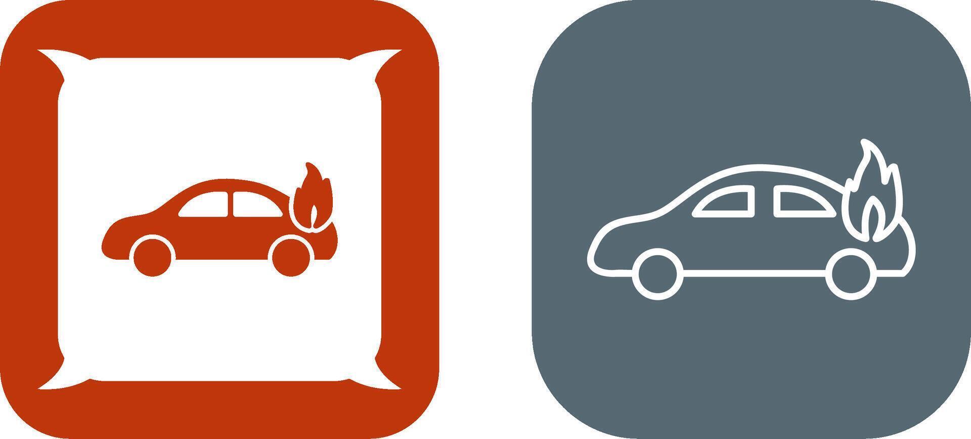 único coche en fuego icono diseño vector