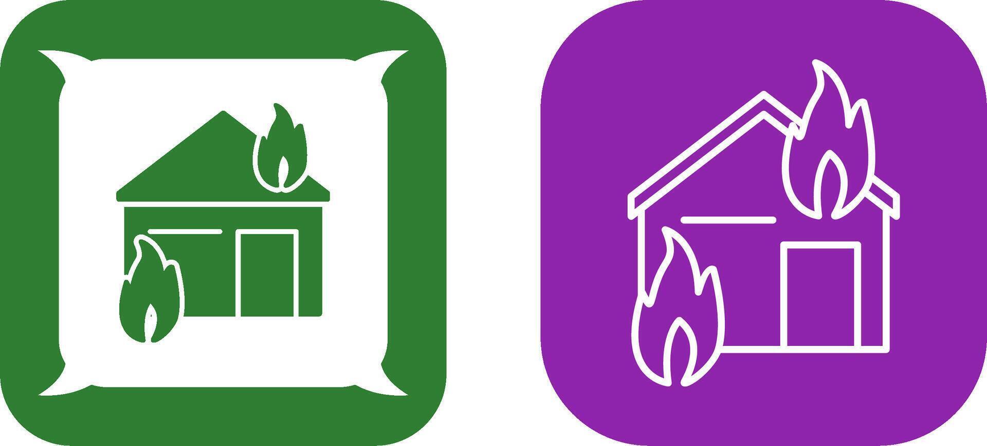 Unique Fire Consuming House Icon Design vector