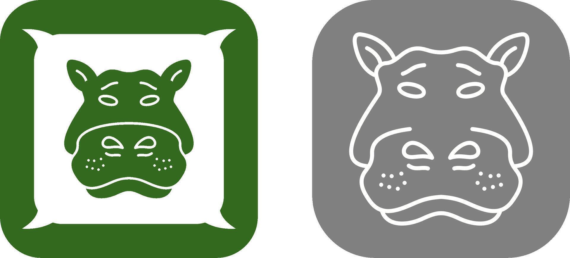 Hippo Icon Design vector