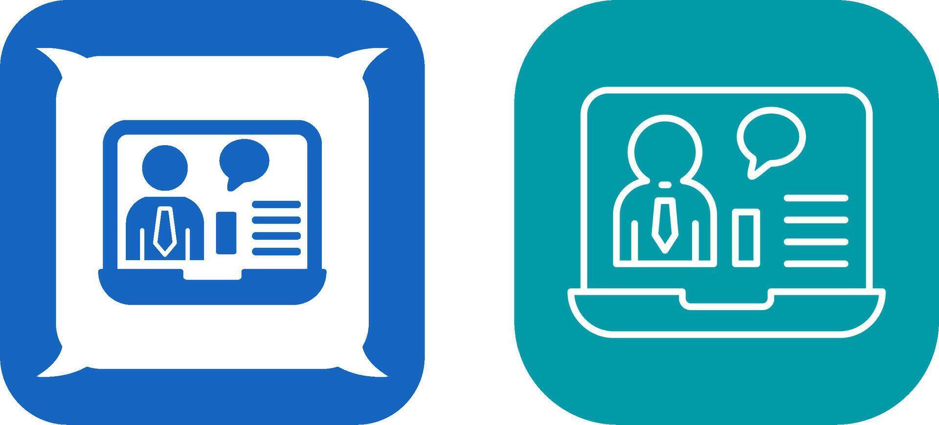 Online Job Interview Icon Design vector