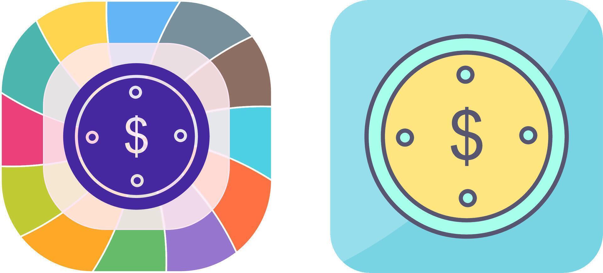 Dollar Coin Icon Design vector