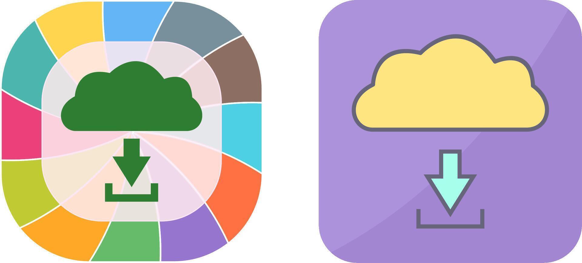 Unique Download from Cloud Icon Design vector