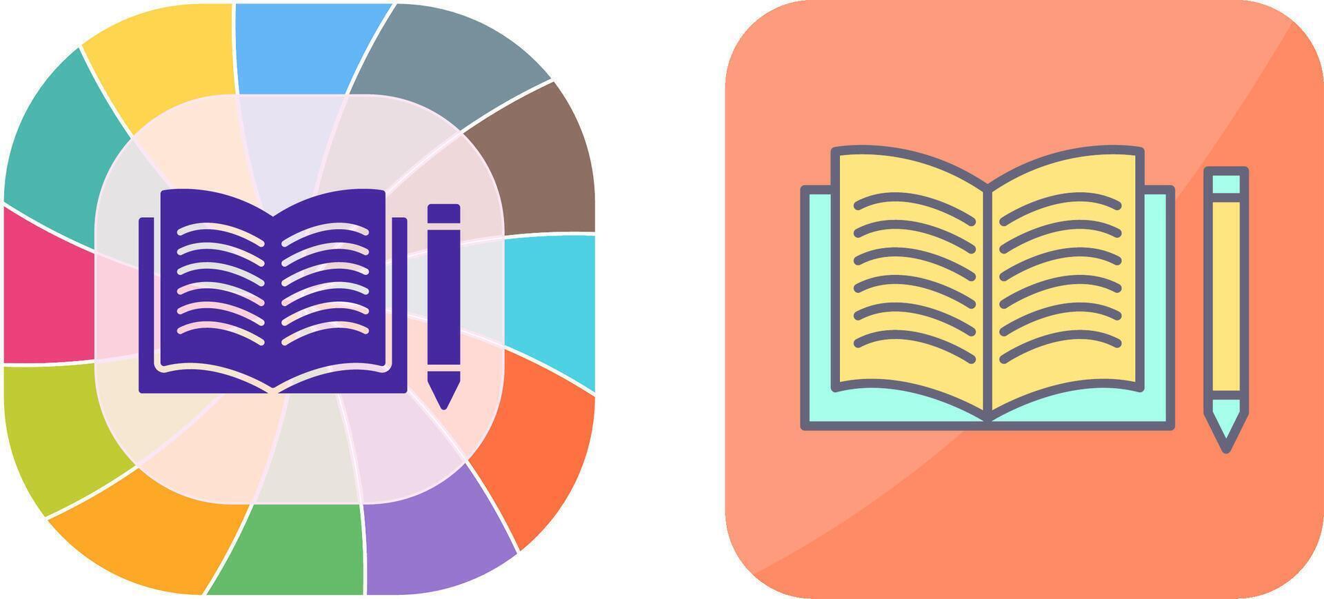 Unique Pencil and Book Icon Design vector