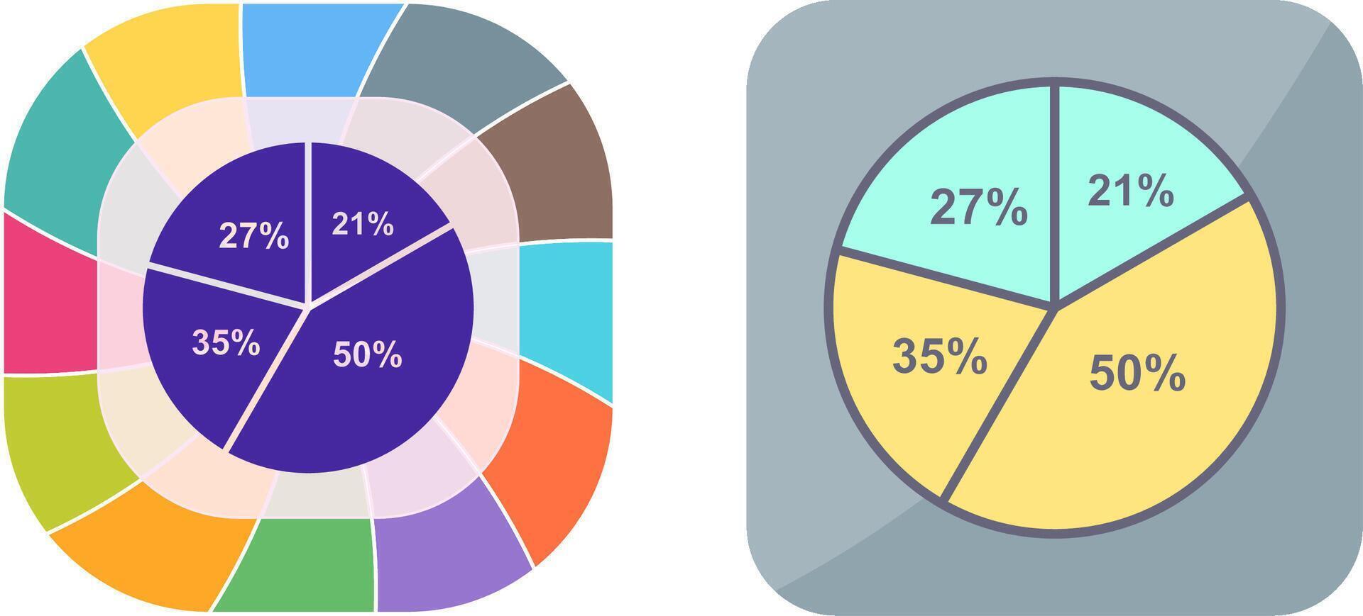 Pie Chart Icon Design vector