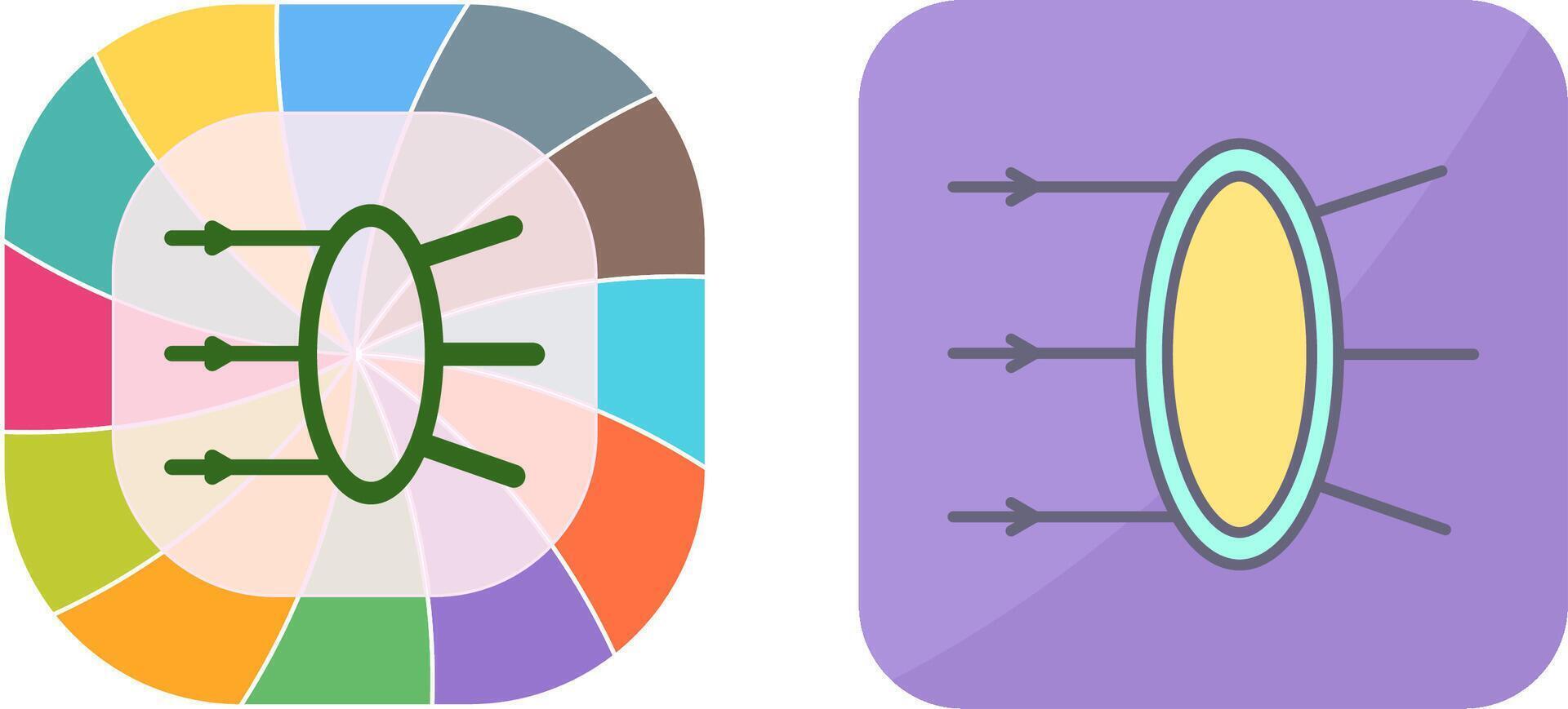 Refraction Icon Design vector