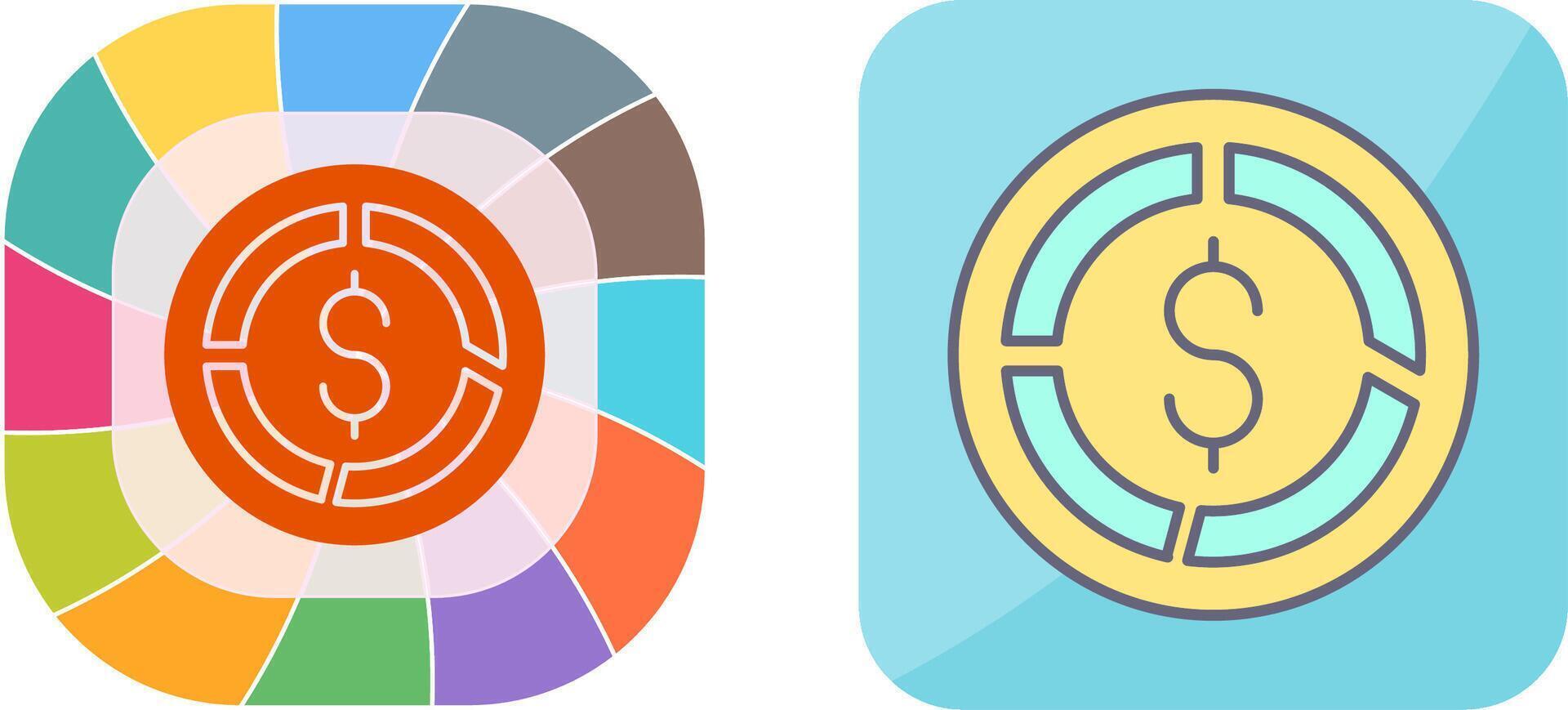 Pie Chart Icon Design vector