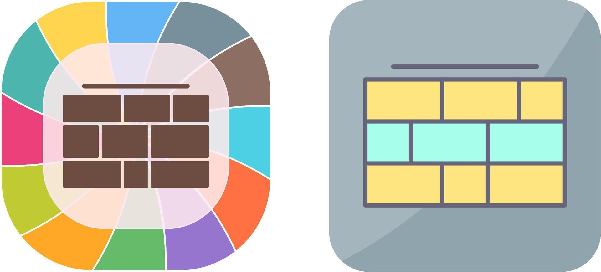 Brick wall Icon Design vector