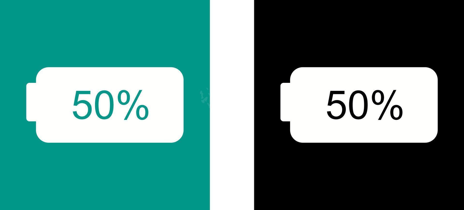 Unique Half Battery Icon Design vector