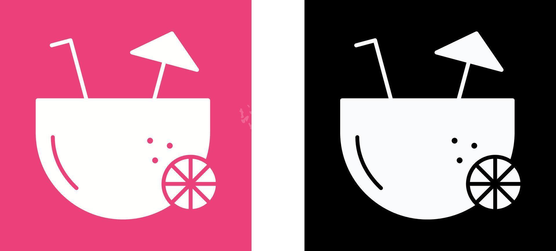 Coconut Drink Icon Design vector