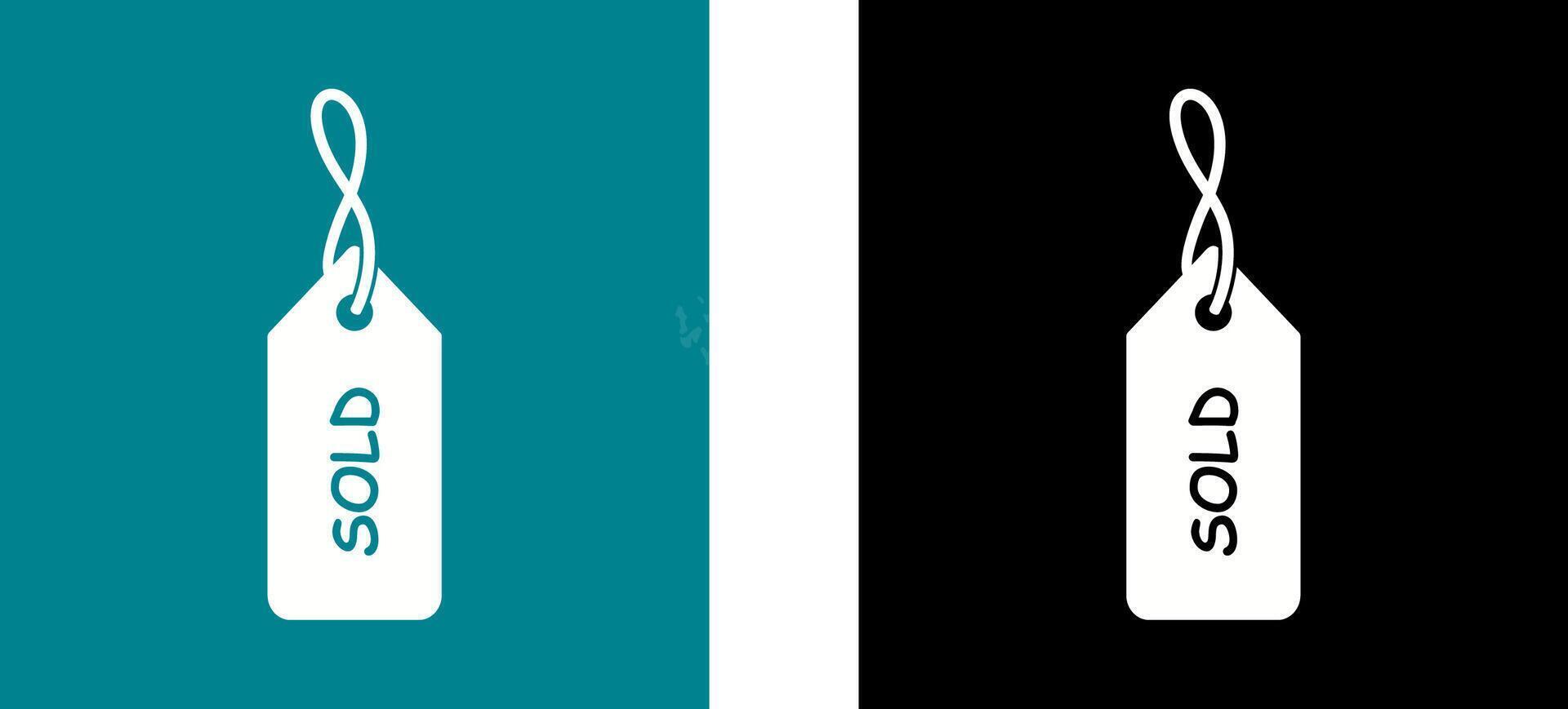Unique Sold Tag Icon Design vector