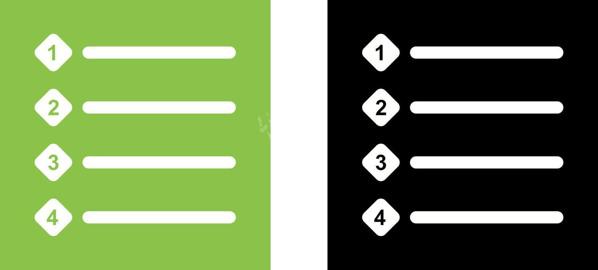 Unique Numbered list Icon Design vector