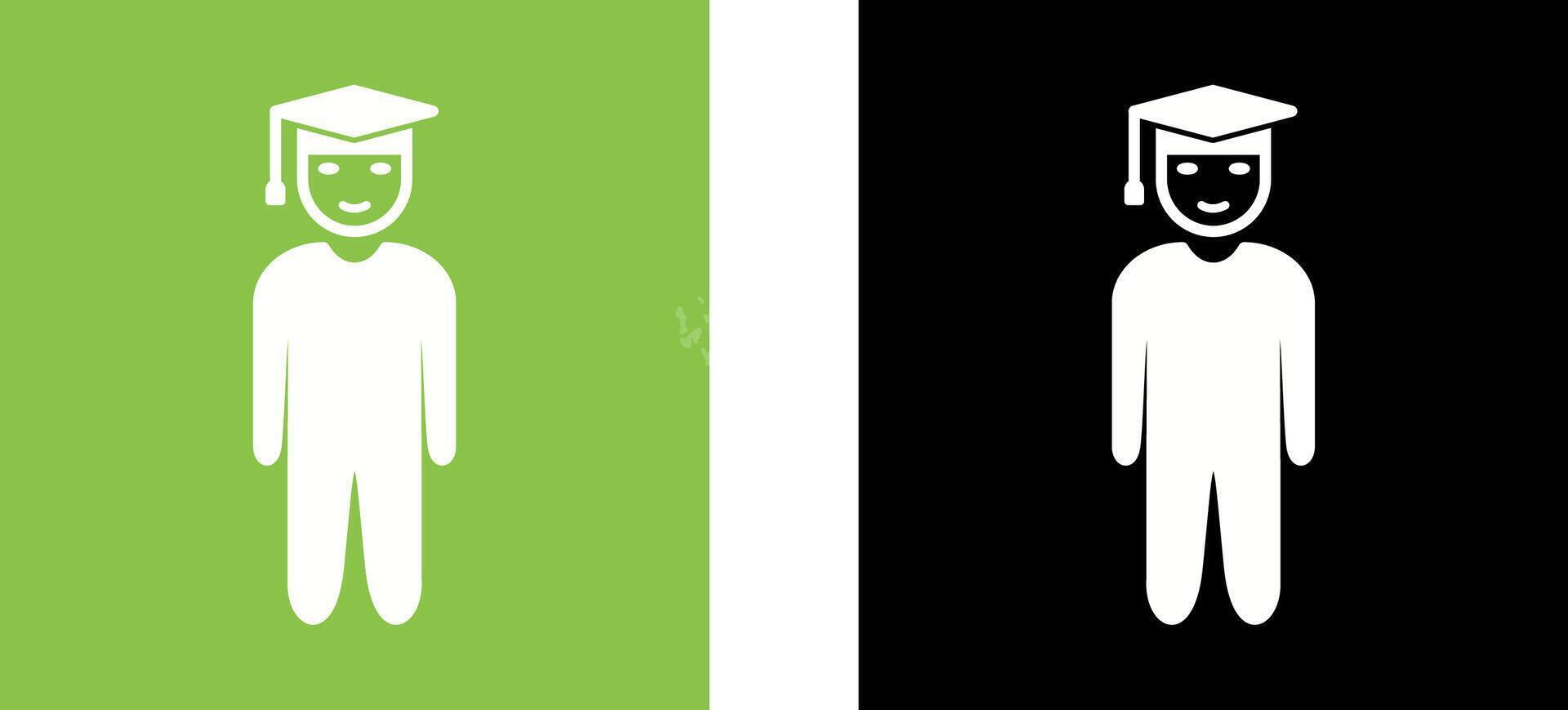 Unique Student Standing Icon Design vector
