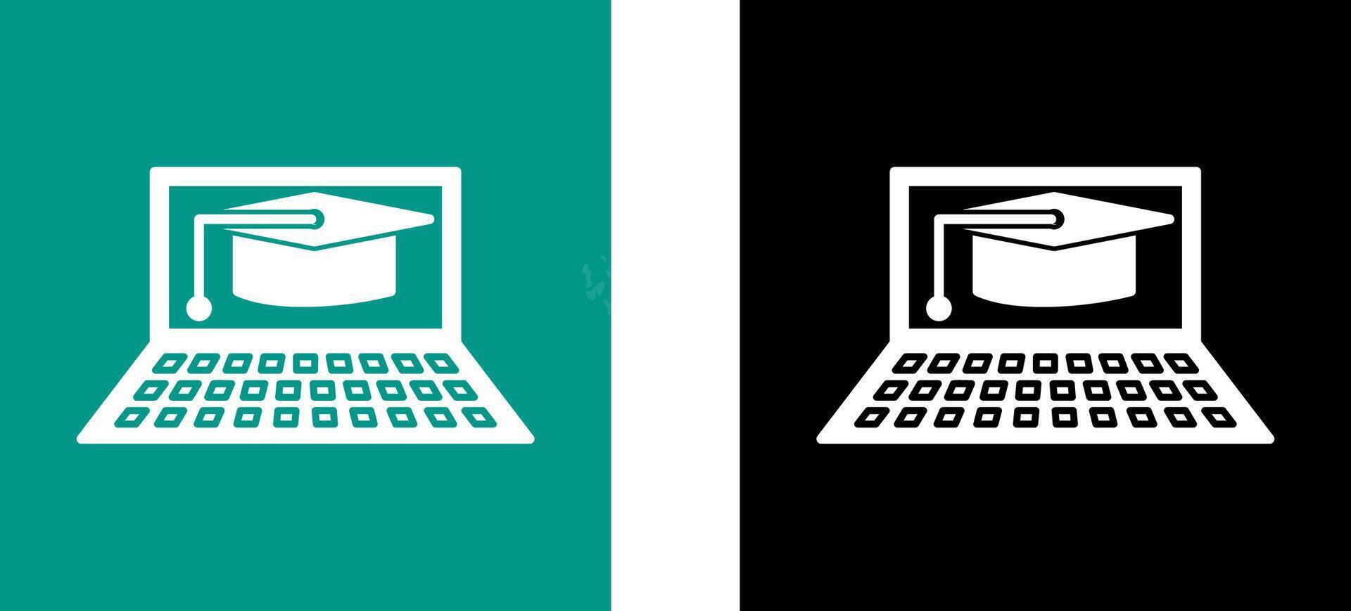 Unique Online Graduation Icon Design vector