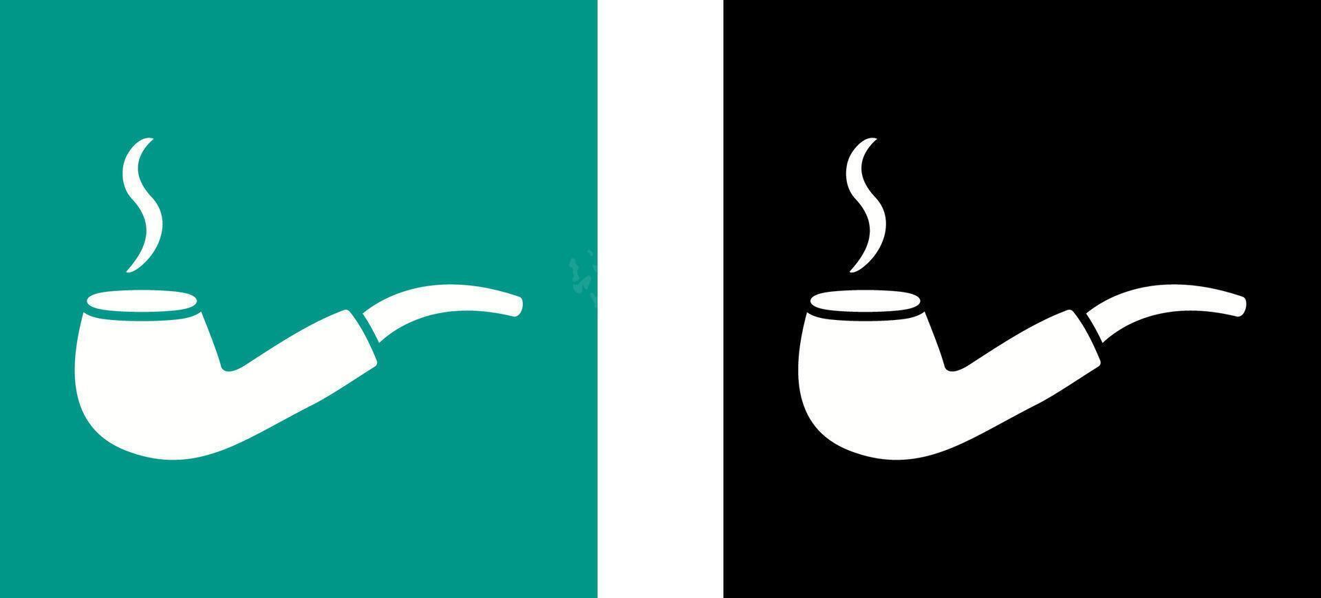 Unique Lit Smoking Pipe Icon Design vector