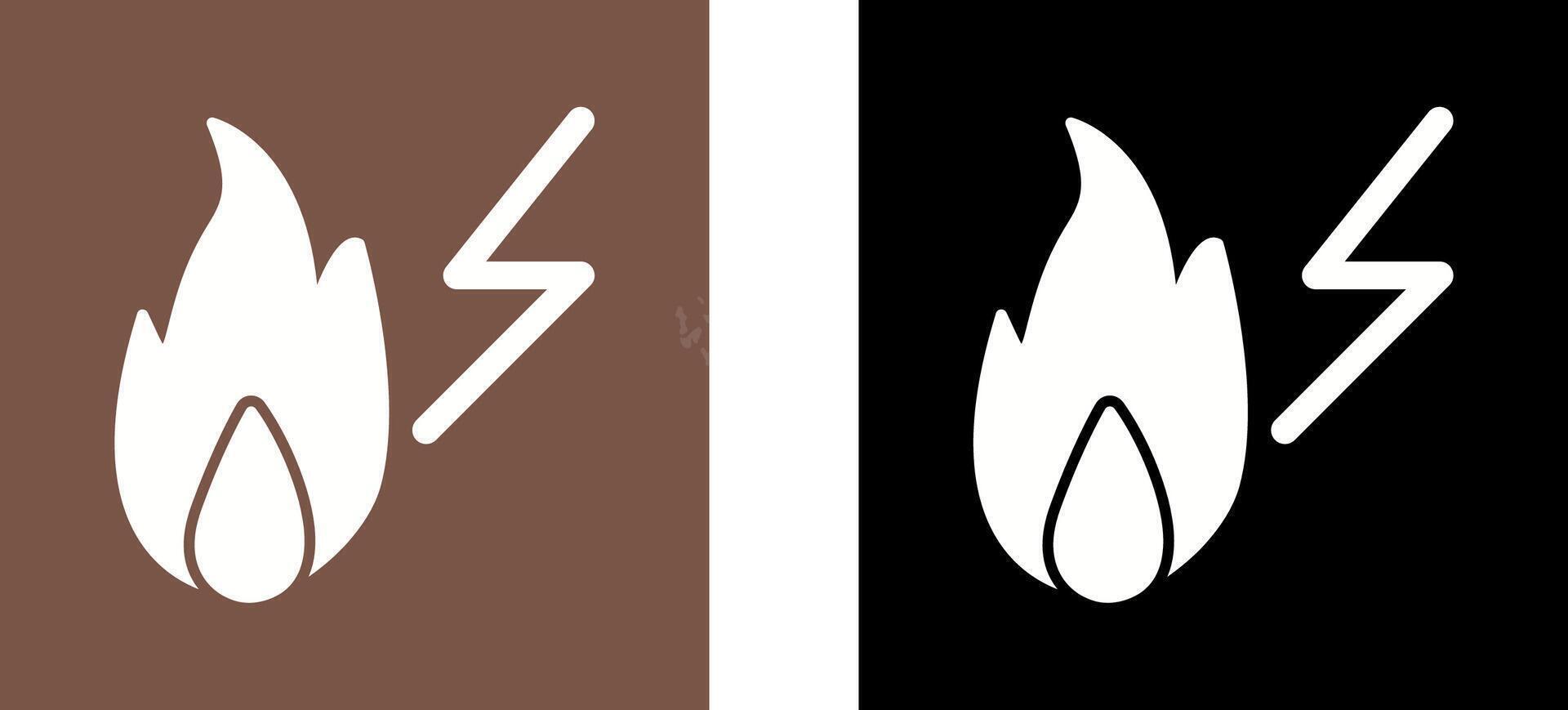 Unique Electricity Fire Icon Design vector