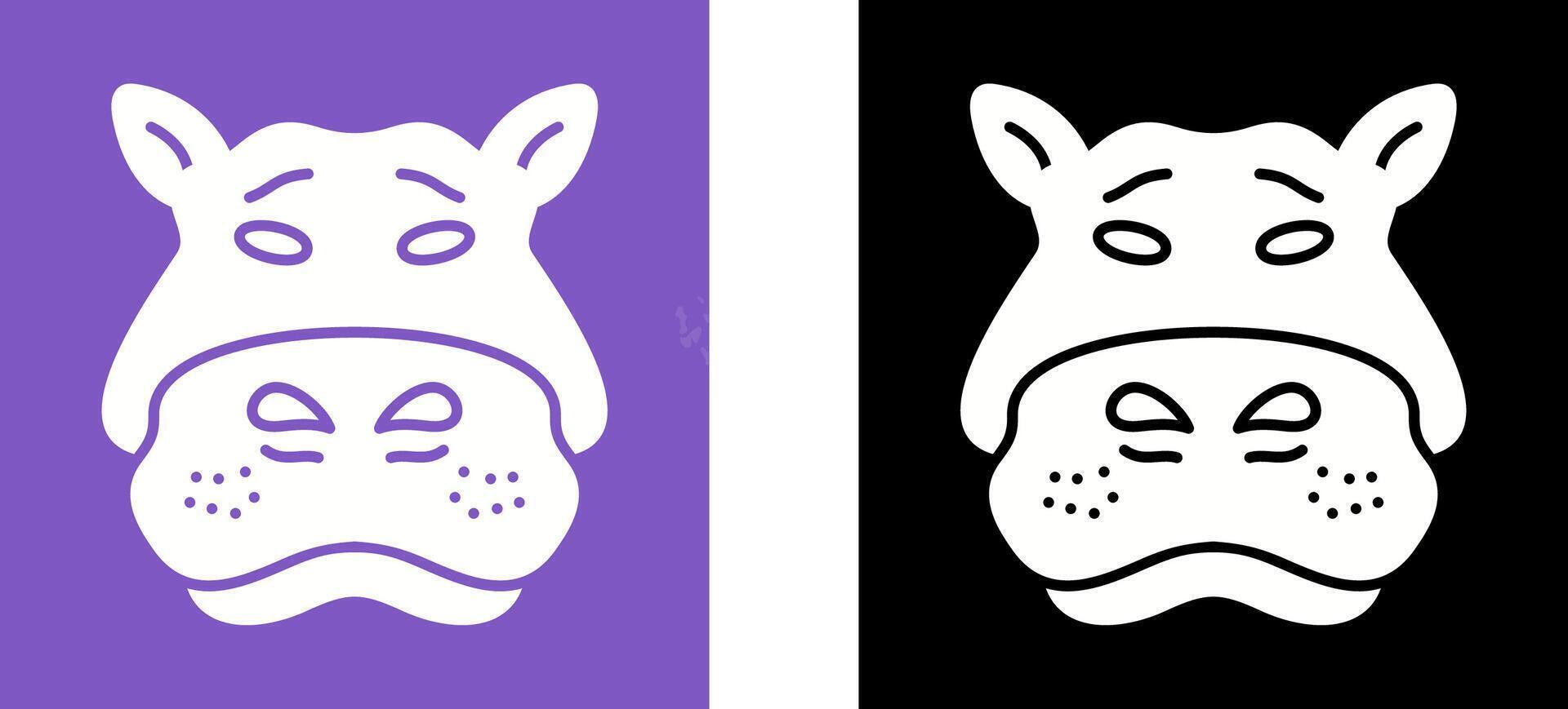 Hippo Icon Design vector
