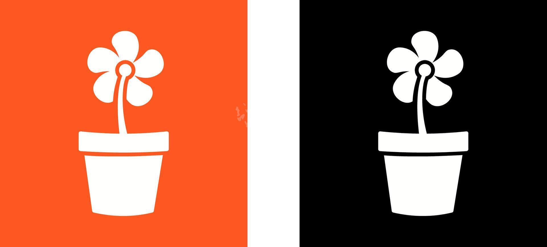Flower Pot Icon Design vector