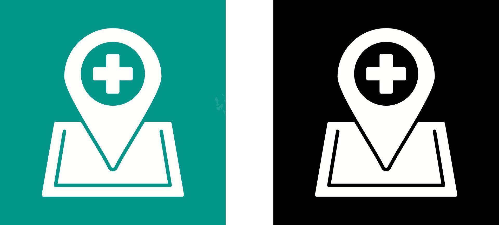 Location hospital Icon Design vector