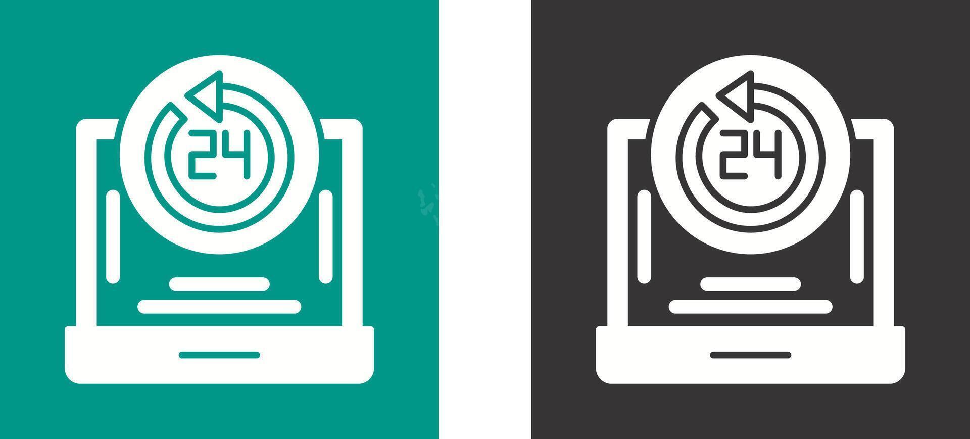 24h Support Icon Design vector
