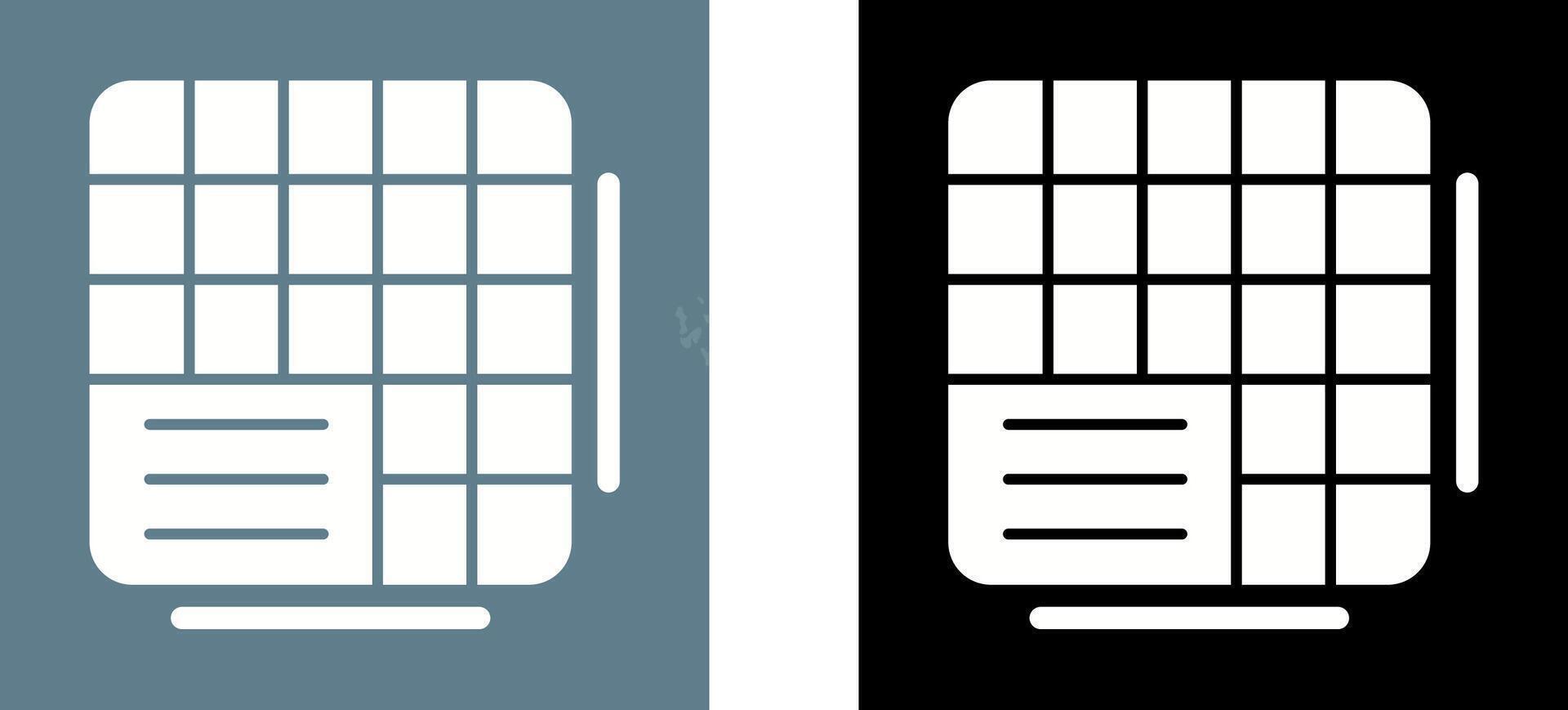 Table Data Icon Design vector