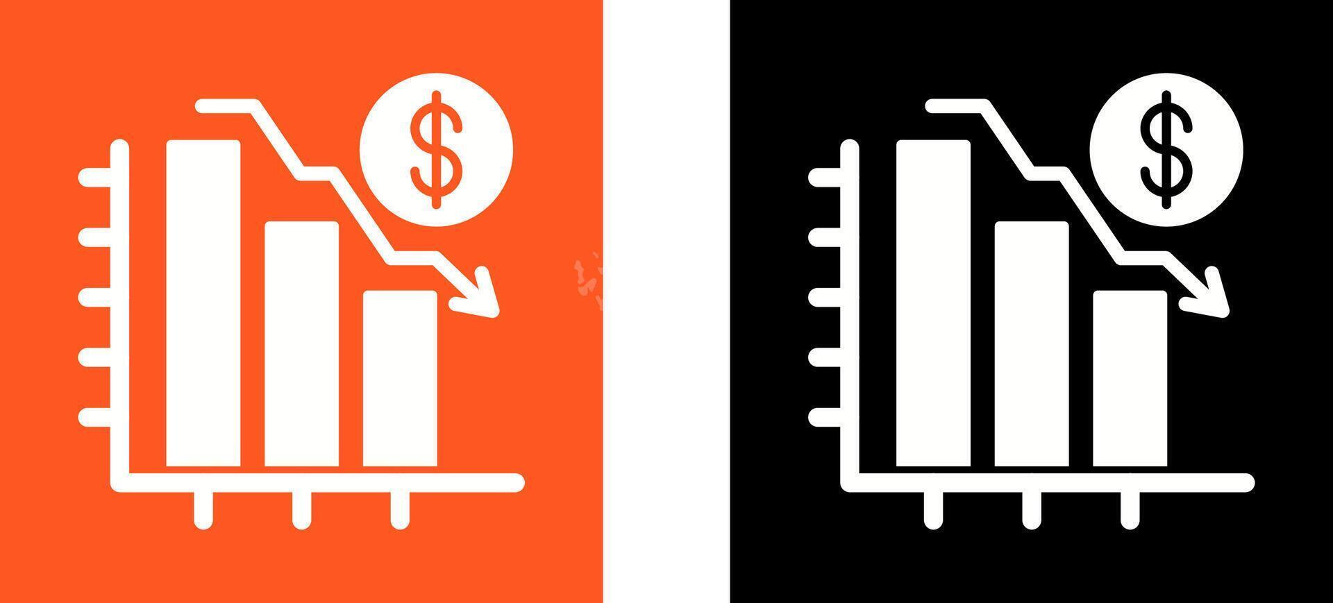 Chart Down Icon Design vector
