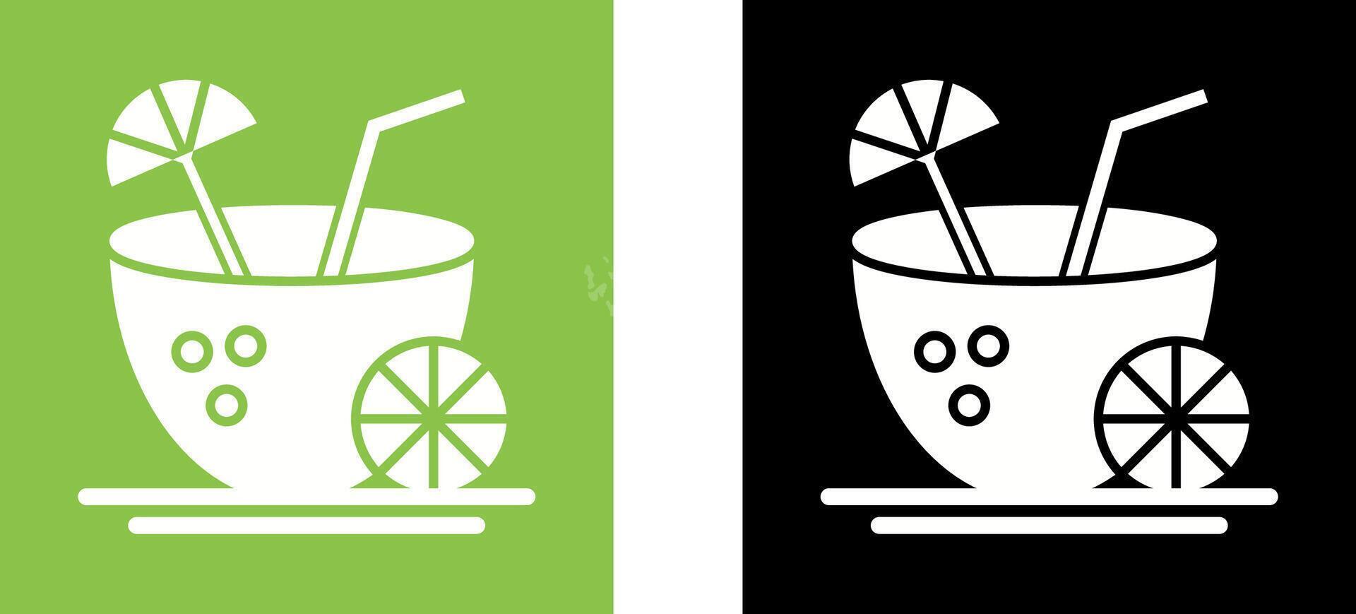 Coconut Drink Icon Design vector