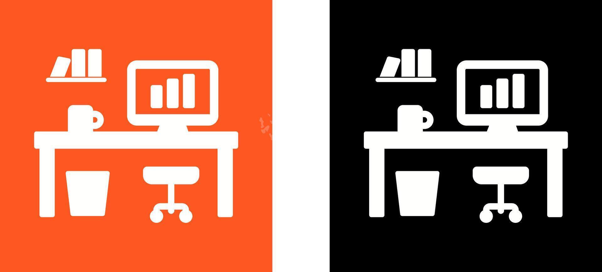 Office Desk Icon Design vector
