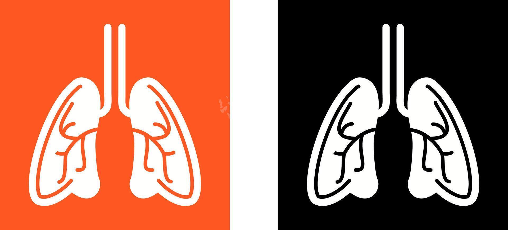 Lungs Icon Design vector