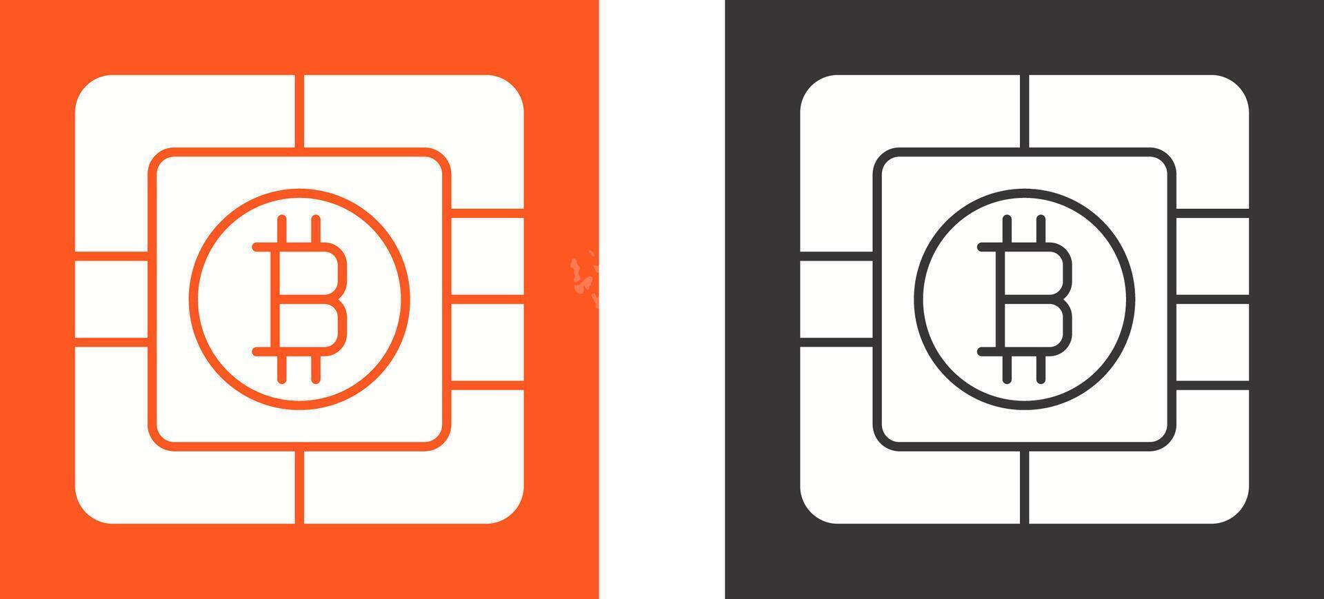 Bitcoin Chip Icon Design vector