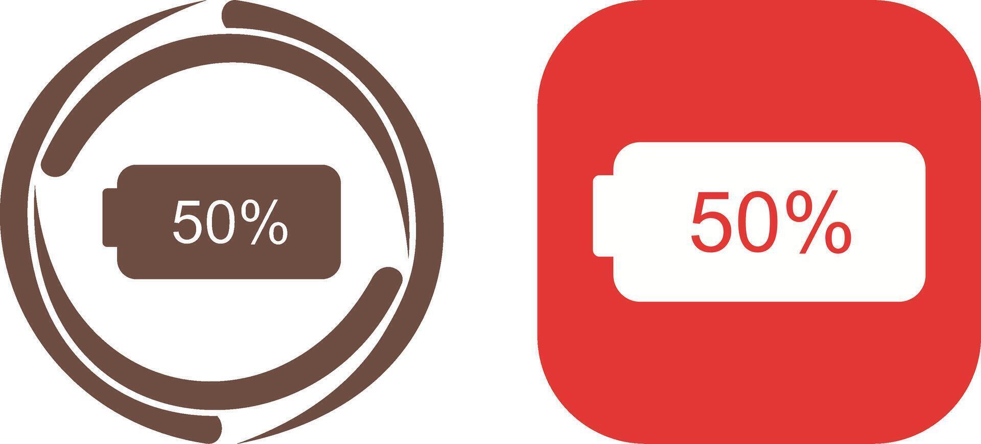 Unique Half Battery Icon Design vector