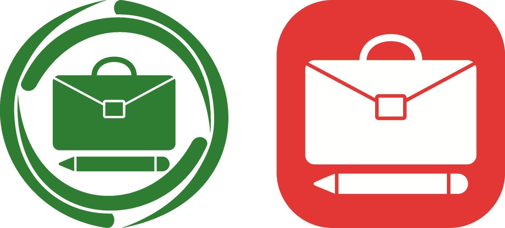 Briefcase and Pen Icon Design vector