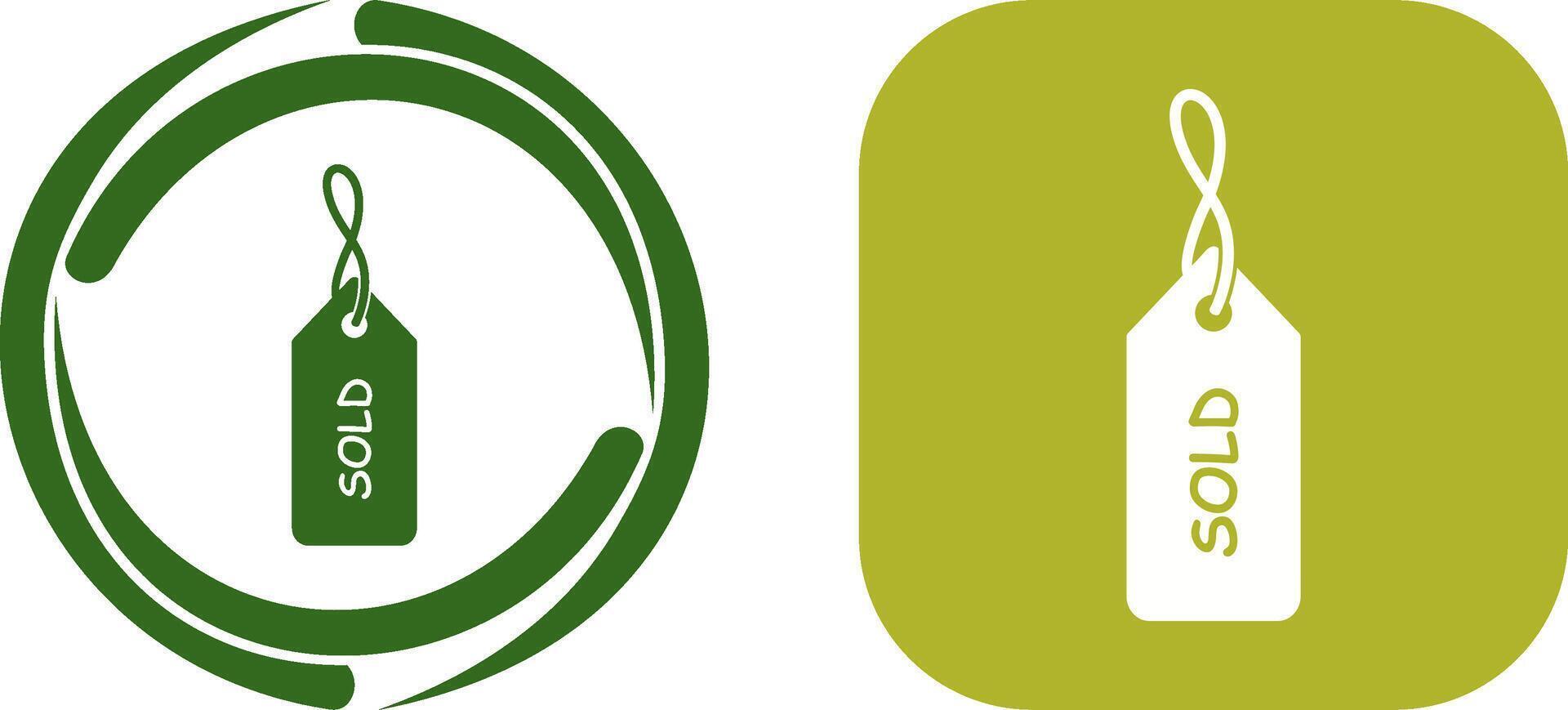 Unique Sold Tag Icon Design vector