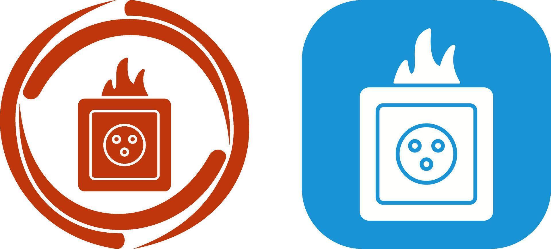 Unique Fire in Socket Icon Design vector
