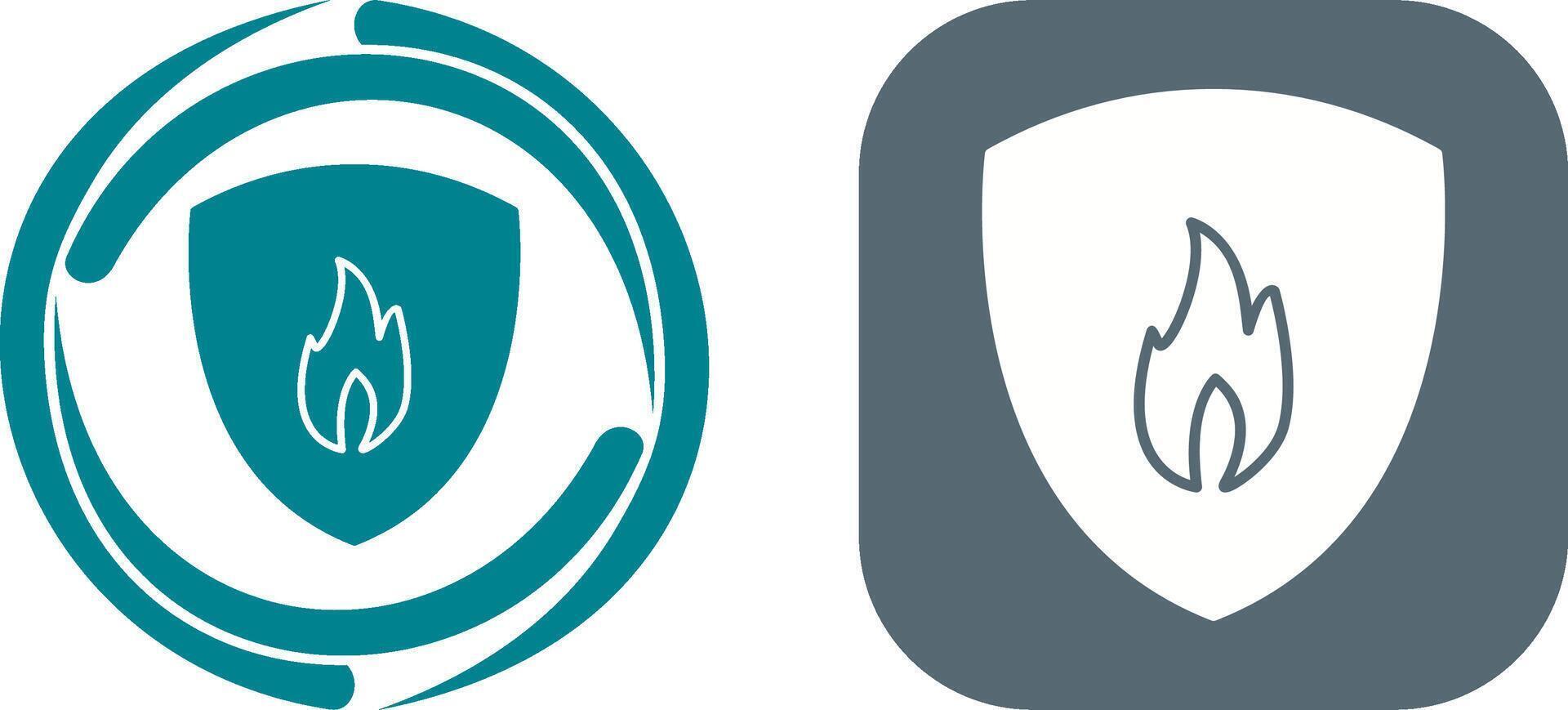 Unique Fire Shield Icon Design vector