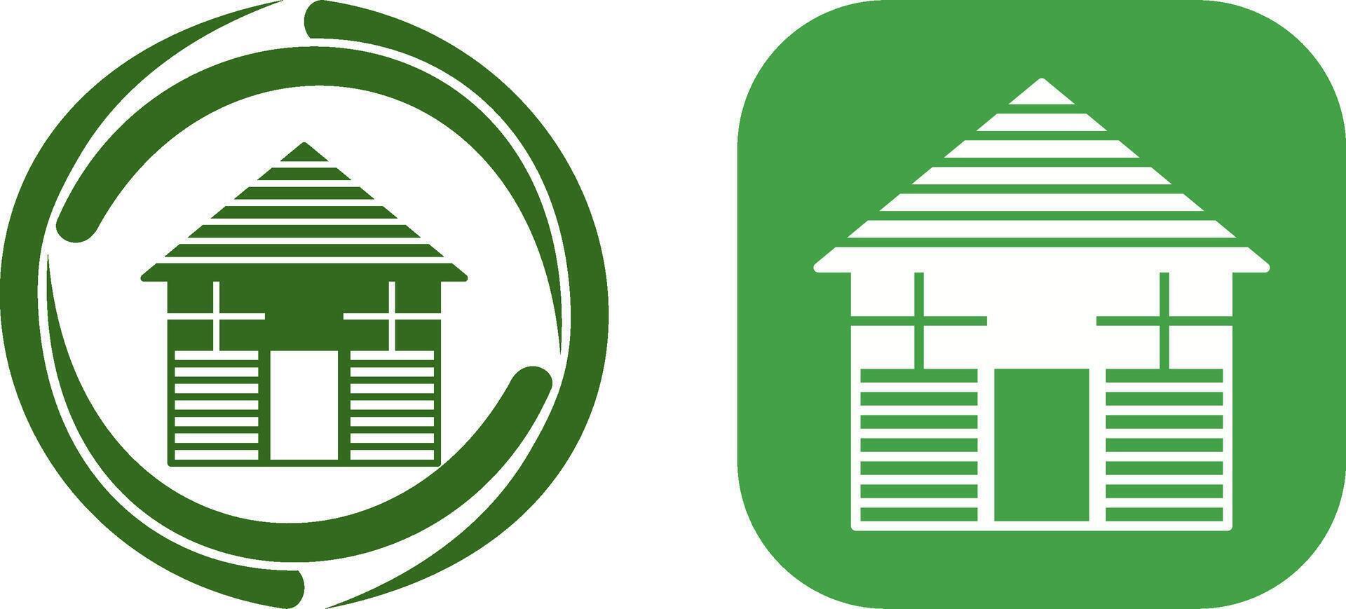 Wood Cabin Icon Design vector