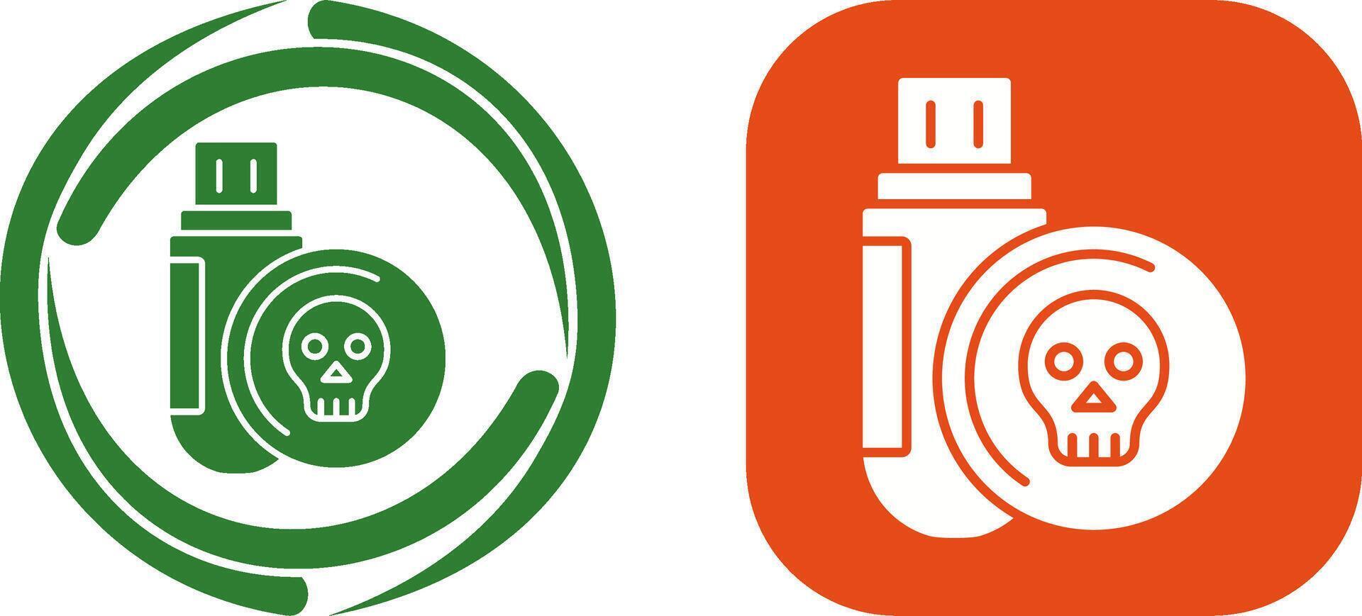 Infected Usb Drive Icon Design vector