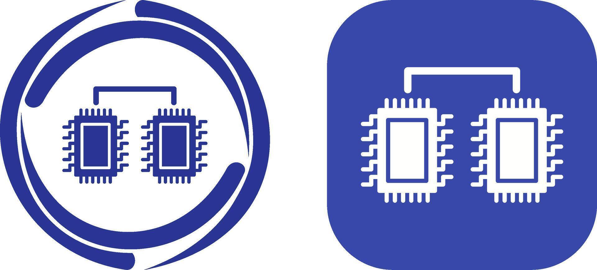 Processors Connected Icon Design vector