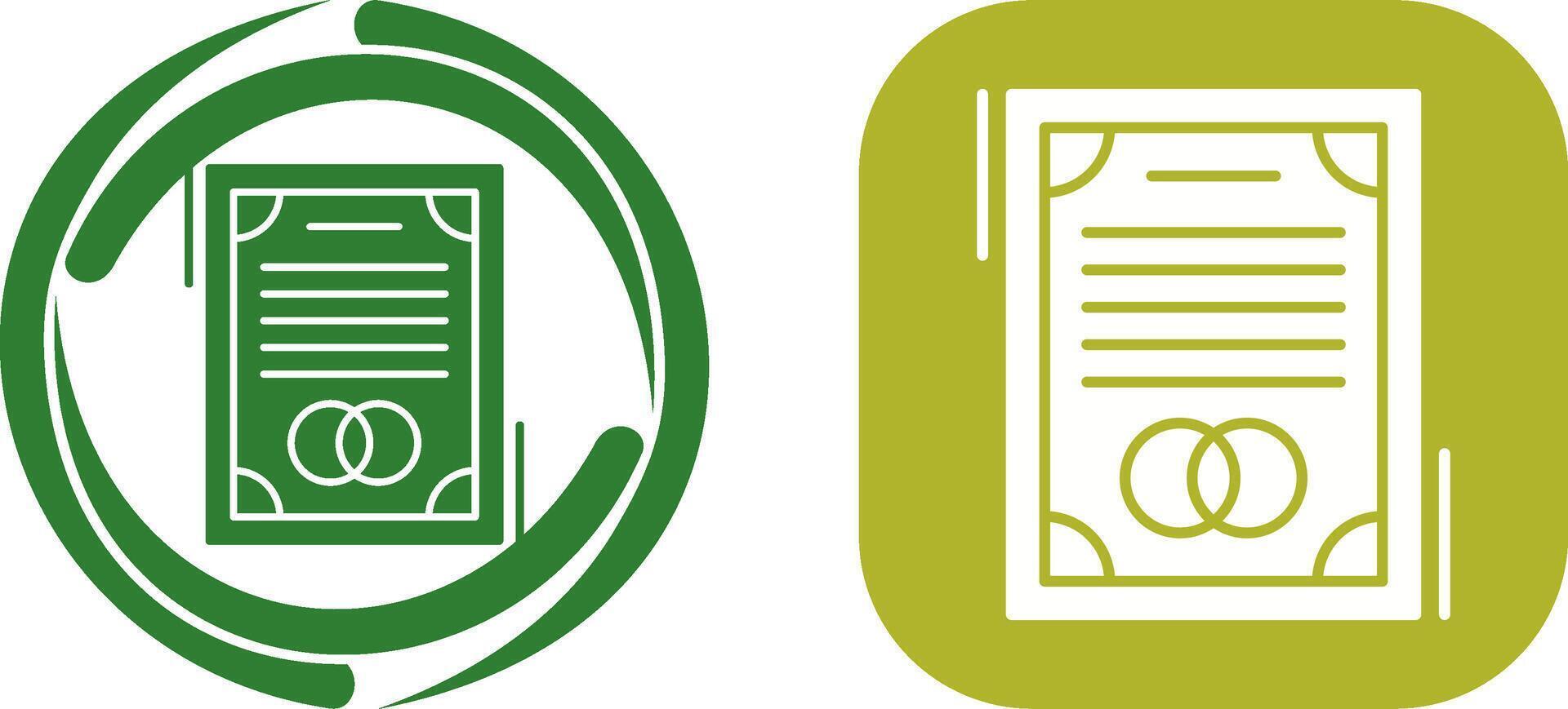 Wedding Contract Icon Design vector