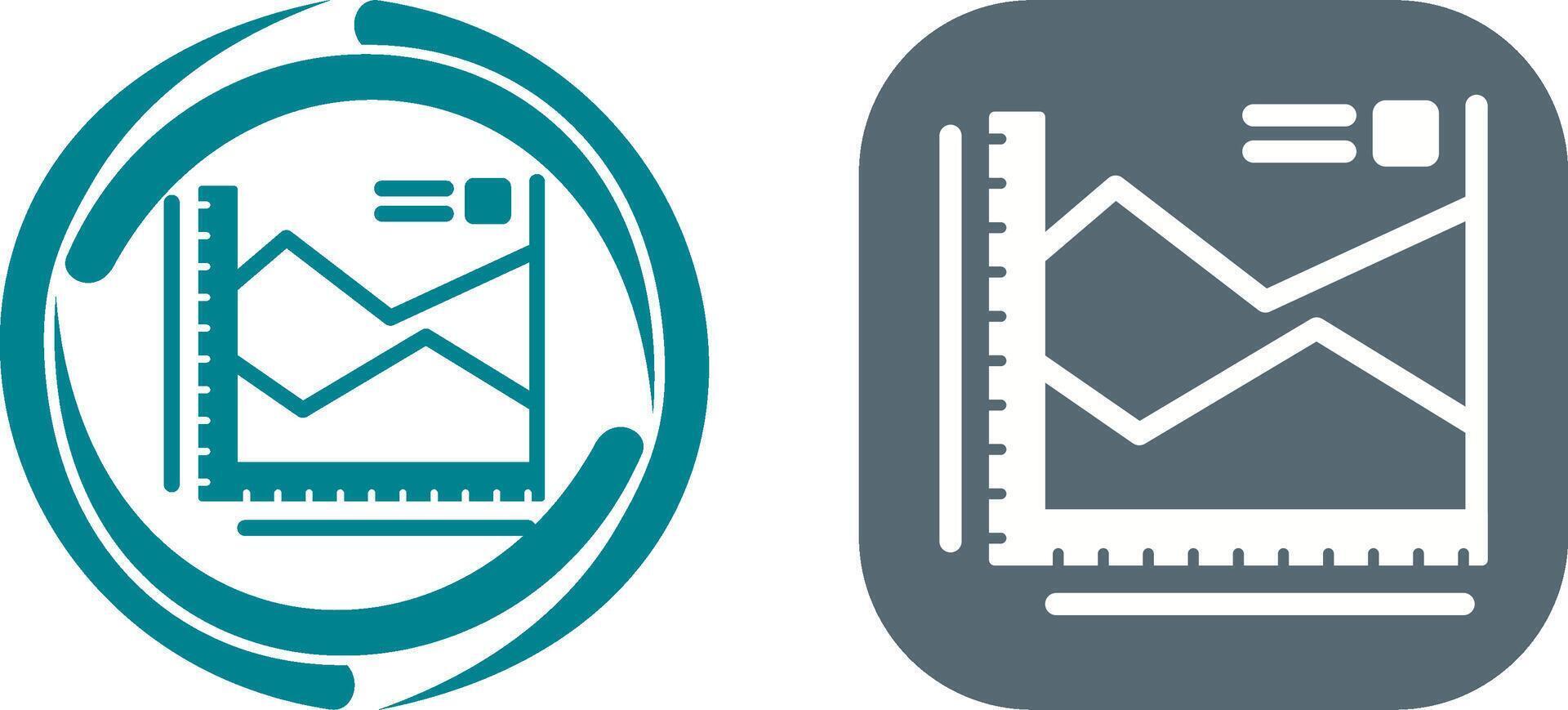 Spline Chart Icon Design vector
