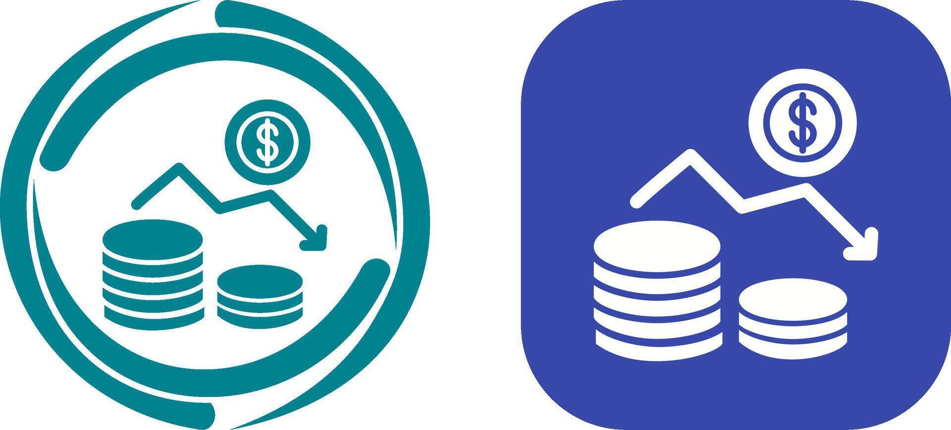 Money Loss Icon Design vector