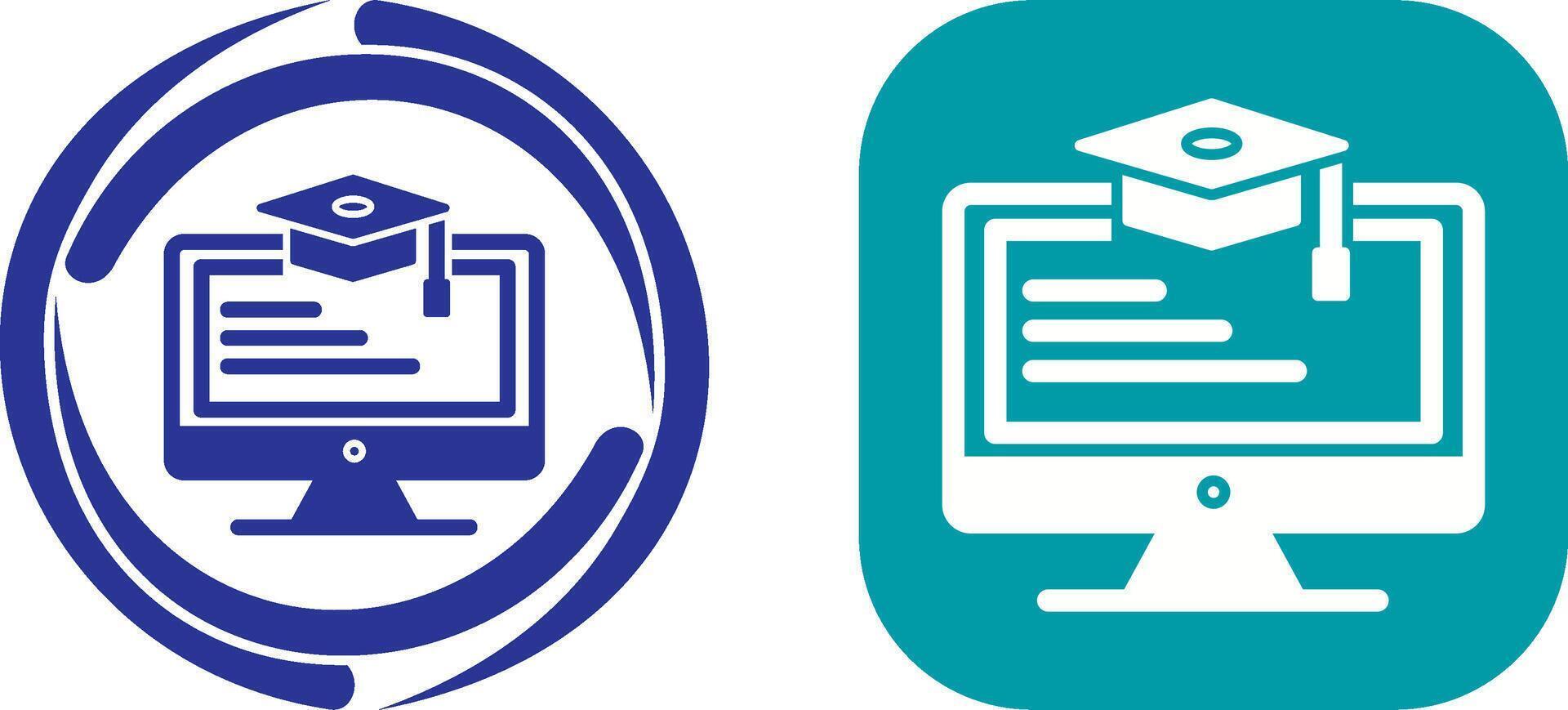 Online Learning Icon Design vector