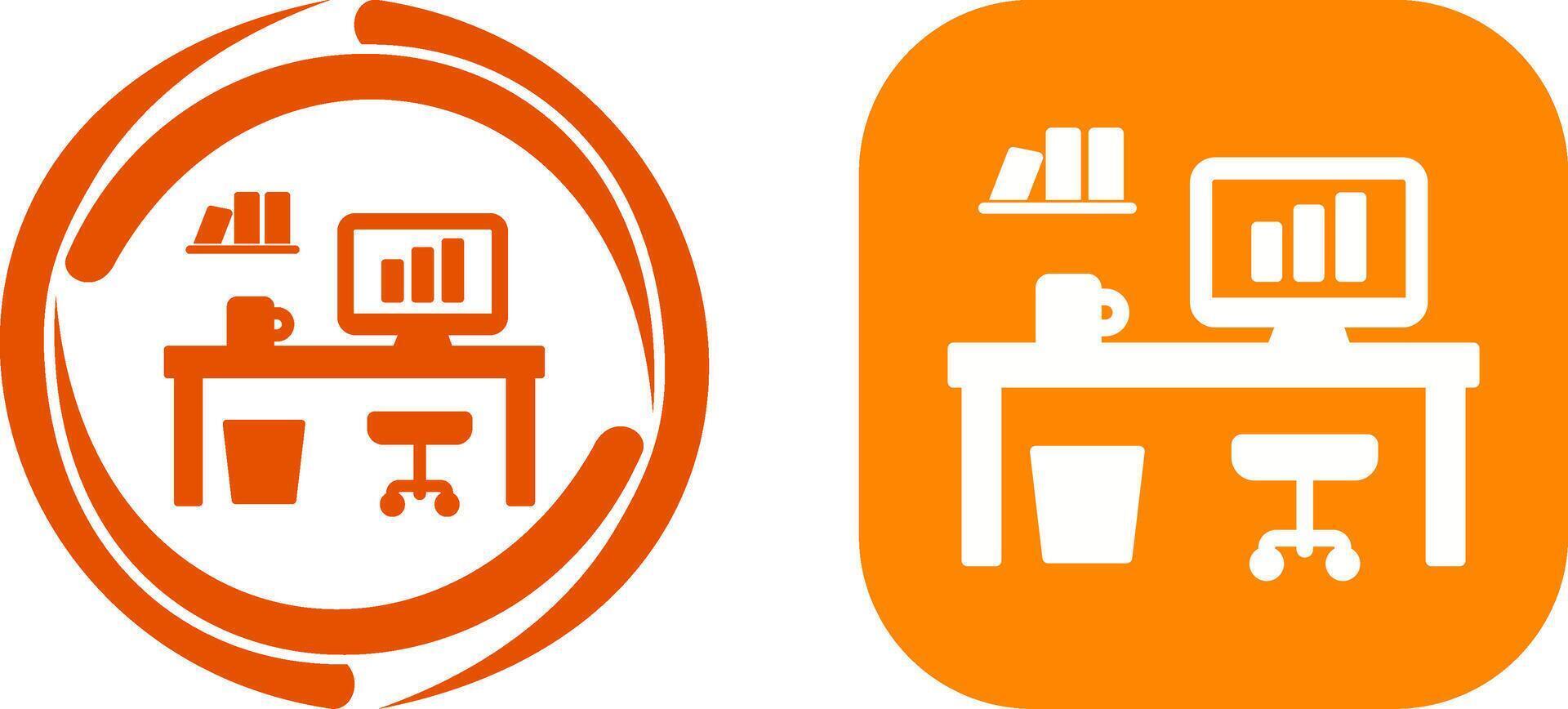 Office Desk Icon Design vector