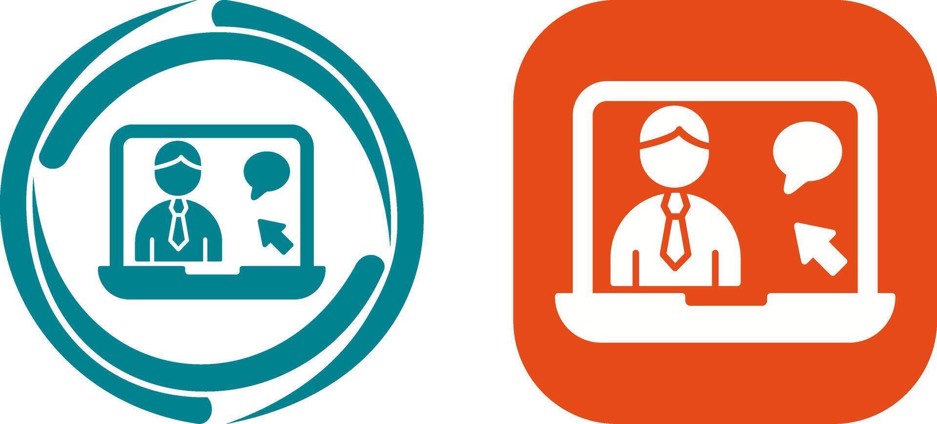 Online Interview Icon Design vector
