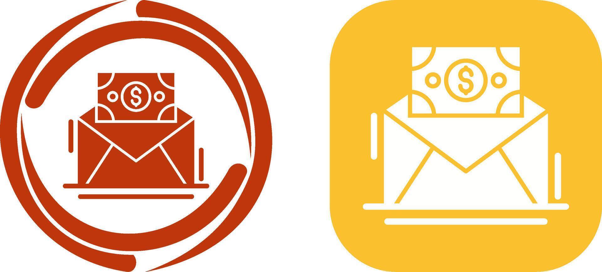 Mail Coin Icon Design vector