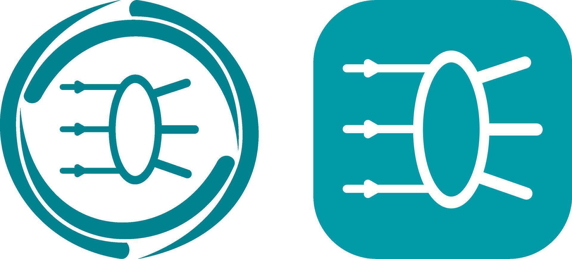 Refraction Icon Design vector