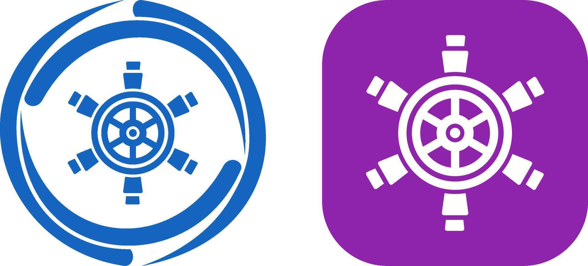 Ship Wheel Icon Design vector
