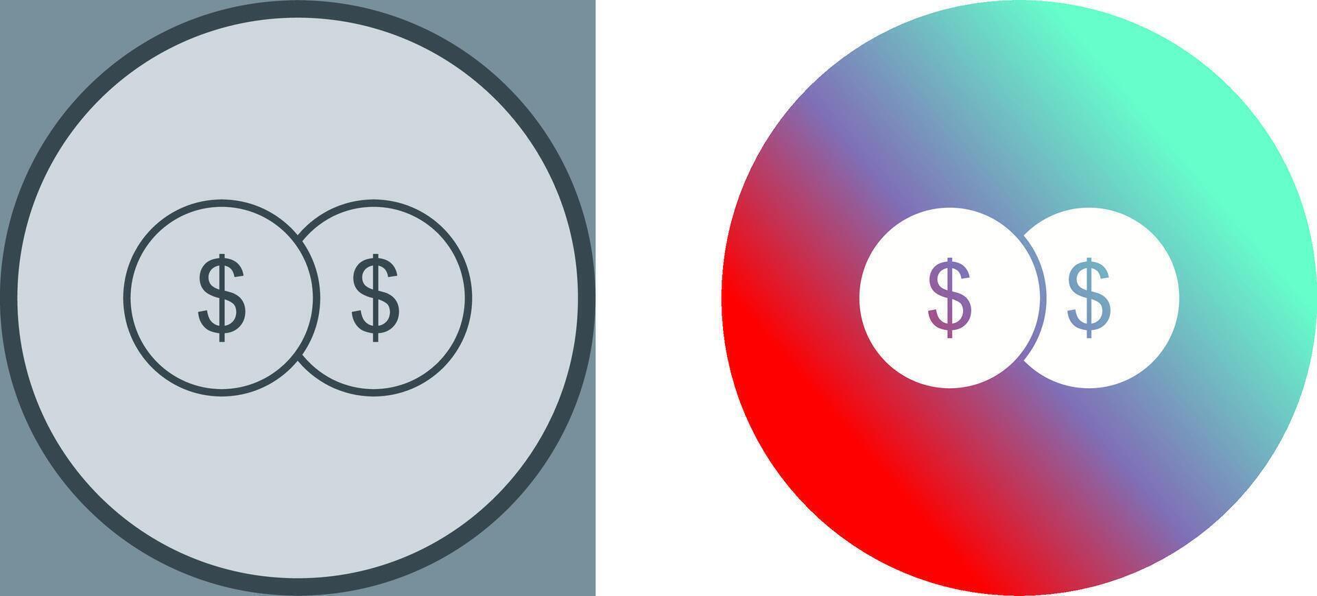 Unique Coins Icon Design vector