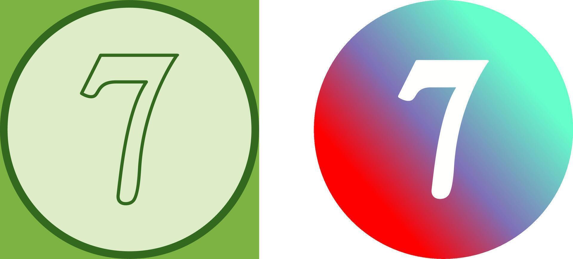 Number Seven Icon Design vector